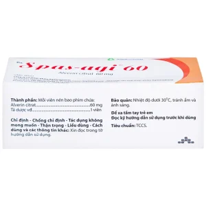 Thuốc Spas-agi 60 Agimexpharm điều trị chống đau do co thắt cơ trơn (60 viên)