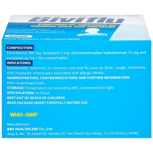 Thuốc Biviflu BRV điều trị các triệu chứng cảm cúm (10 vỉ x 12 viên)