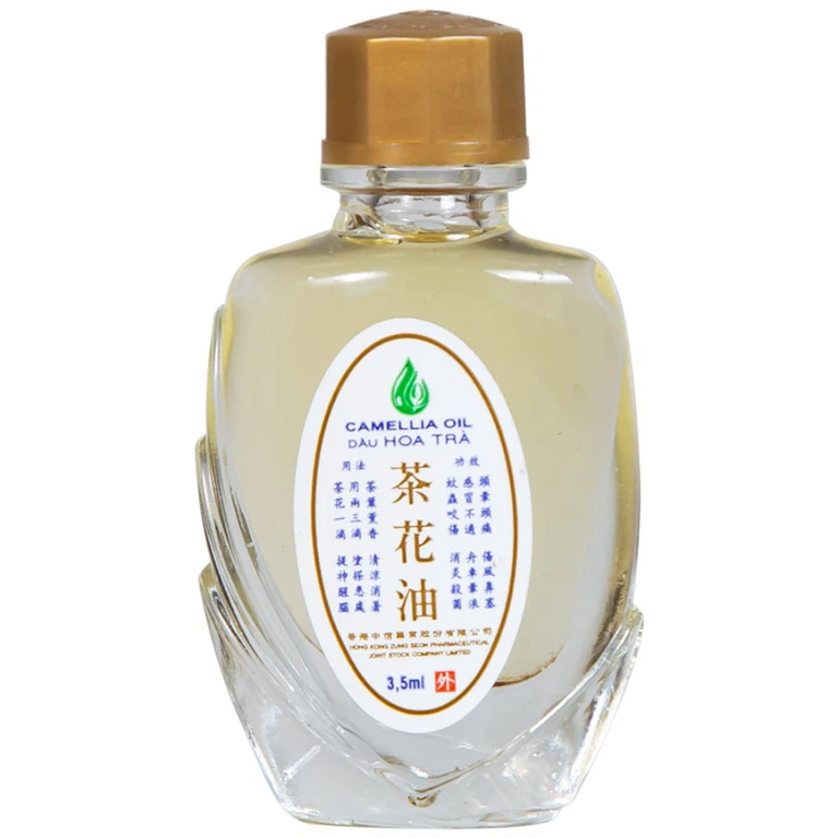 Dầu Hoa Trà Camellia Oil Hong Kong Zung Seon hỗ trợ điều trị cảm cúm, nghẹt mũi, chóng mặt, nhứt đầu (3.5ml)