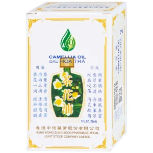 Dầu Hoa Trà Camellia Oil Hong Kong Zung Seon hỗ trợ điều trị cảm cúm, nghẹt mũi, chóng mặt, nhứt đầu (20ml)