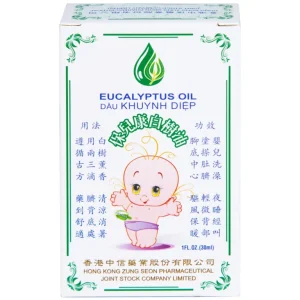 Dầu Khuynh Diệp Eucalyptus Oil Hong Kong Zung Seon hỗ trợ điều trị cảm cúm, nghẹt mũi, đau bụng, giữ ấm (30ml)