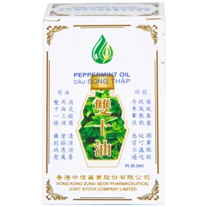 Dầu Song Thập Peppermint Oil Hong Kong Zung Seon hỗ trợ điều trị cảm lạnh, nghẹt mũi (5ml)