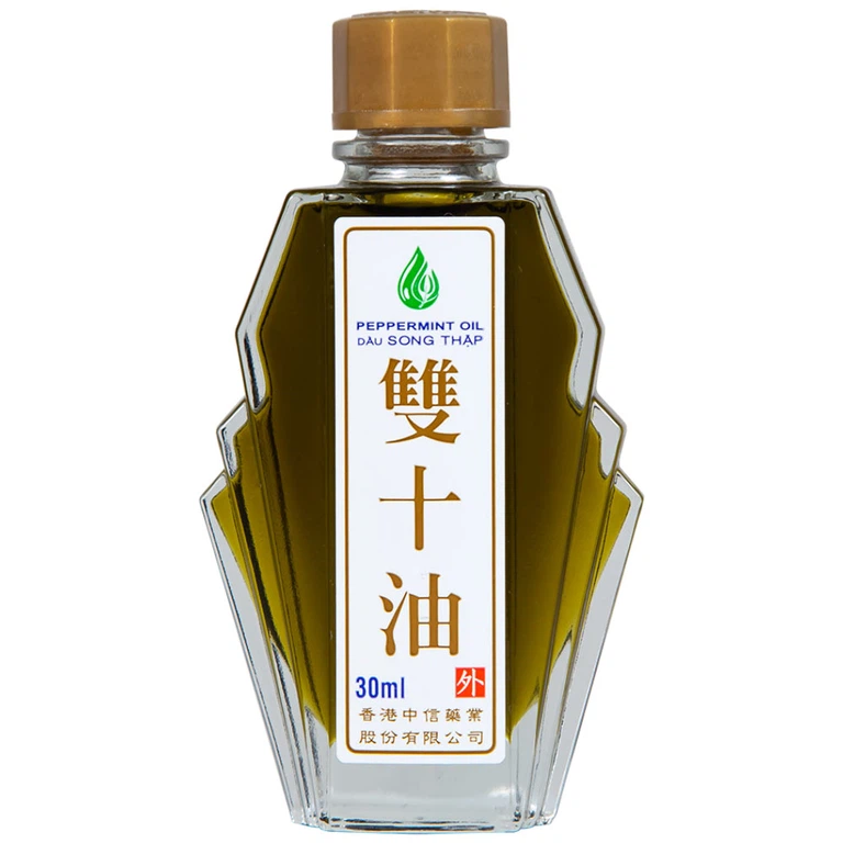 Dầu Song Thập Peppermint Oil Hong Kong Zung Seon hỗ trợ điều trị cảm lạnh, nghẹt mũi (30ml)