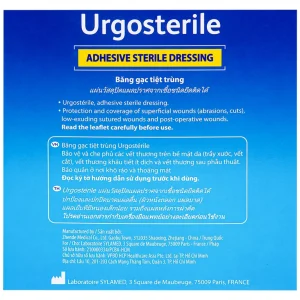 Băng gạc tiệt trùng Urgosterile 10cm x 10cm bảo vệ vết trầy xước, vết cắt, vết thương (50 miếng)