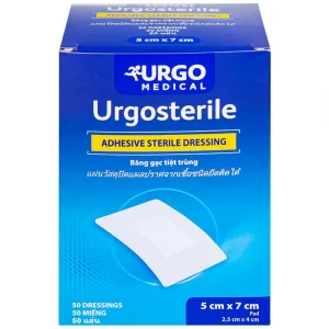 Băng dán có gạc Urgosterile size 5cm x 7cm băng các vết thương do phẫu thuật, khâu, chấn thương (50 miếng)