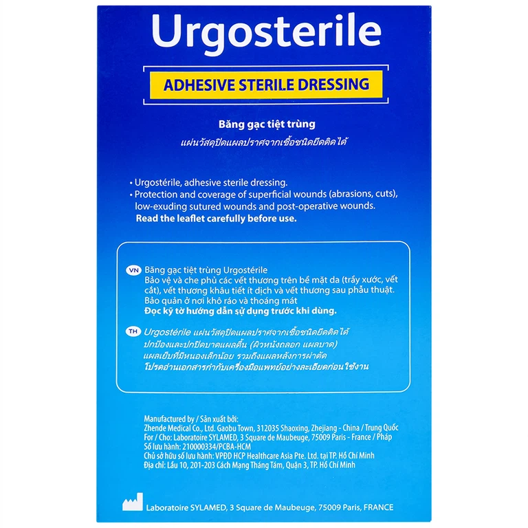 Băng gạc tiệt trùng Urgosterile 10cm x 20cm bảo vệ vết trầy xước, vết cắt, vết thương (20 miếng)