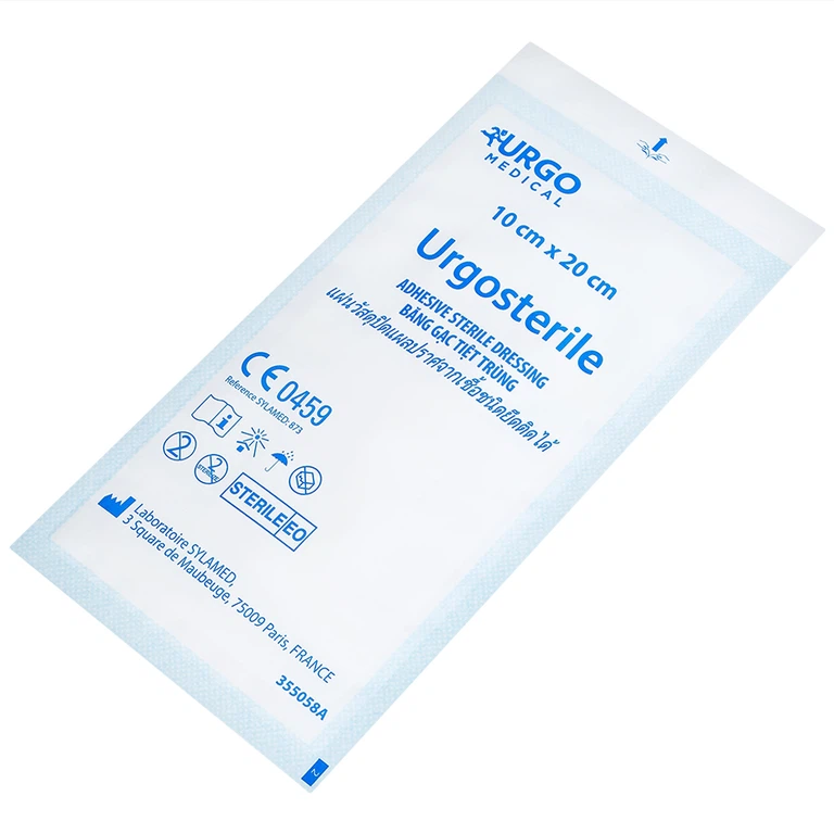 Băng gạc tiệt trùng Urgosterile 10cm x 20cm bảo vệ vết trầy xước, vết cắt, vết thương (20 miếng)