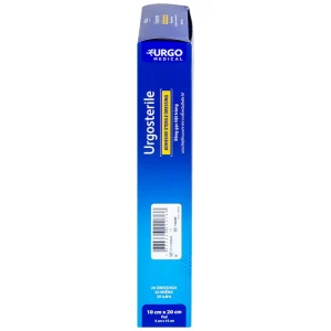 Băng gạc tiệt trùng Urgosterile 10cm x 20cm bảo vệ vết trầy xước, vết cắt, vết thương (20 miếng)