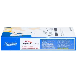 Bao cao su Sagami Love Me Gold siêu mỏng, trơn, không màu không mùi (10 cái)