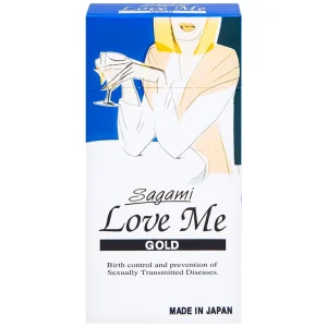 Bao cao su Sagami Love Me Gold siêu mỏng, trơn, không màu không mùi (10 cái)