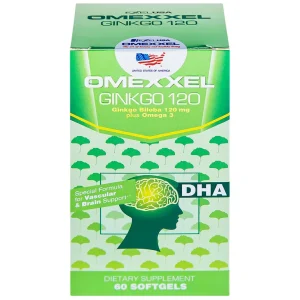 Viên uống Omexxel Ginkgo 120 OMEXXEL hỗ trợ tăng cường tuần hoàn máu não, tốt cho tim mạch (60 viên)