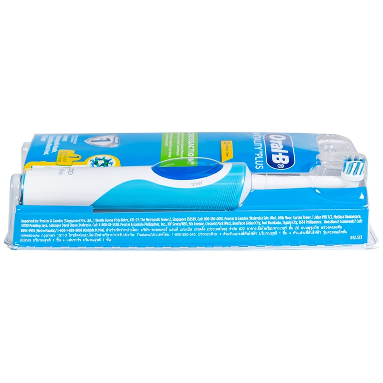 Bàn chải đánh răng điện Oral-B Vitality Crossaction Blue làm sạch mảng bám trên răng
