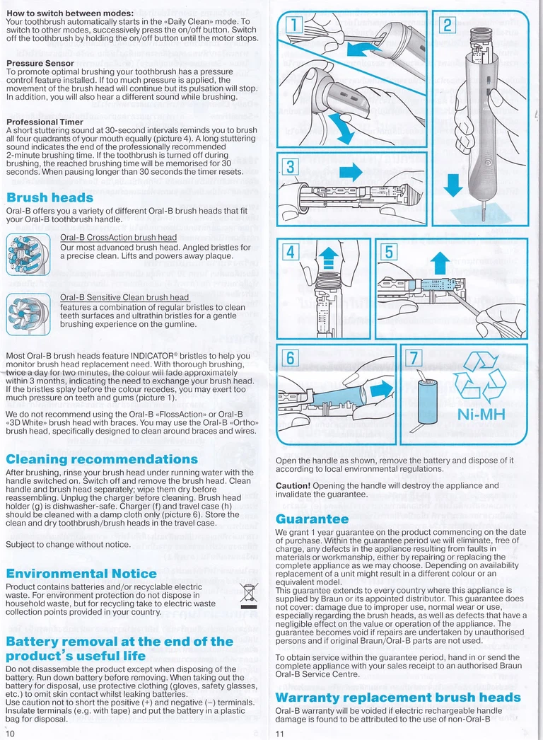 Bàn chải đánh răng điện Oral-B Pro 500 Crossaction loại bỏ các mảng bám và vết ố trên răng