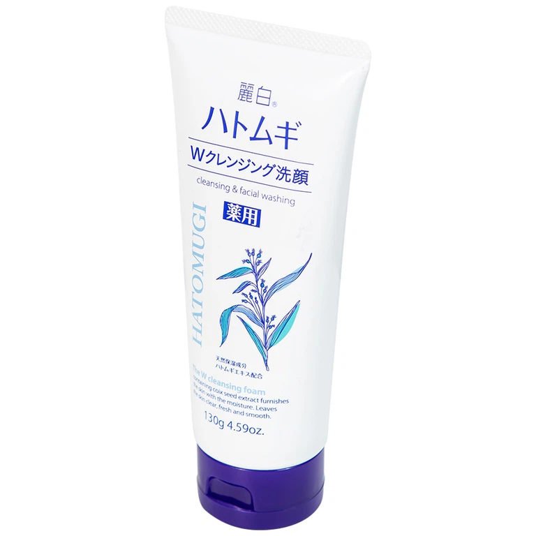 Sữa rửa mặt tẩy trang Hatomugi Reihaku Hatomugi W Cleansing Foam làm sạch da, loại bỏ bụi bẩn (130g)