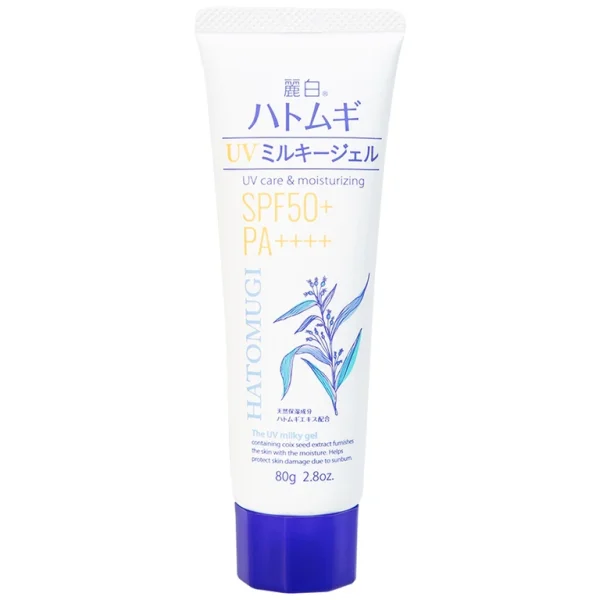 Kem chống nắng, dưỡng ẩm và làm sáng da Reihaku Hatomugi UV Milky Gel SPF50+ PA++++ (80g)