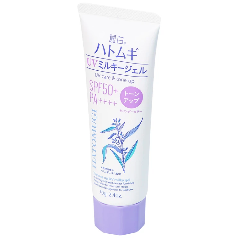 Kem chống nắng Reihaku Hatomugi Tone Up UV Milky Gel SPF50+ PA++++ nâng tone, dưỡng ẩm da (70g)