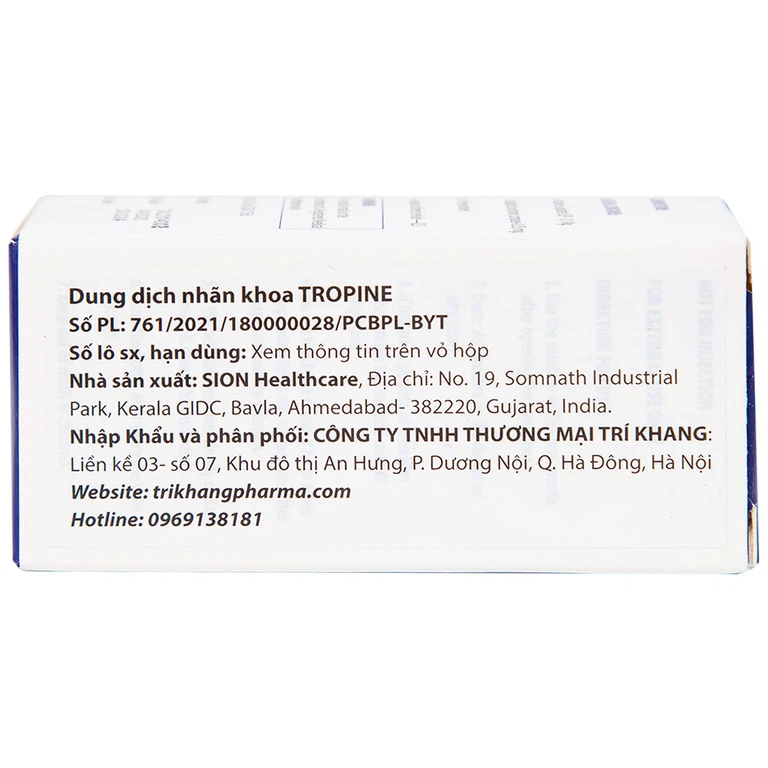 Dung dịch nhãn khoa Tropine SION kiểm soát và làm chậm sự tiến triển của bệnh cận thị ở trẻ em (10ml)