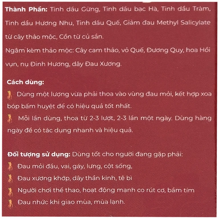 Tinh dầu xoa bóp dược liệu Nhất Phong 50ml giảm đau nhức xương khớp, mỏi cơ bắp, làm ấm cơ thể