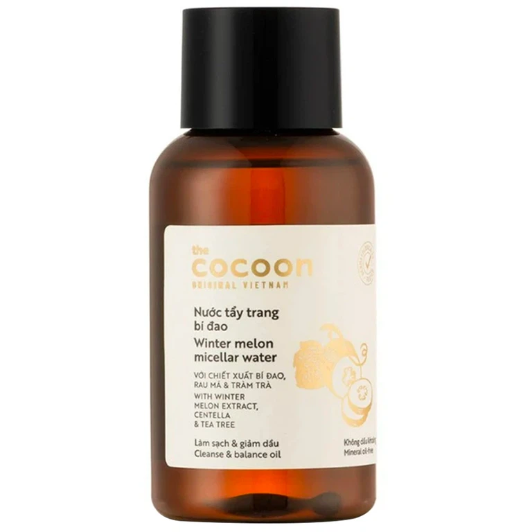 Nước tẩy trang bí đao Cocoon Winter melon micellar water làm sạch da và loại bỏ lớp trang điểm (140ml)