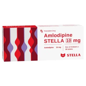 Thuốc Amlodipine Stella 10mg Stella Pharm điều trị tăng huyết áp, đau thắt ngực (3 vỉ x 10 viên)