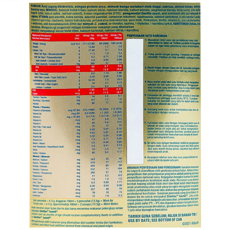 Sữa bột Similac Isomil Abbott bổ sung dinh dưỡng cho trẻ 0 - 12 tháng (400g)