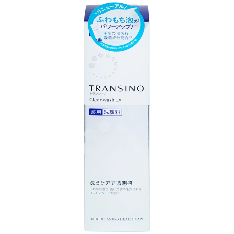 Sữa rửa mặt Transino Clear Wash EX loại bỏ bụi bẩn, dầu nhờn, bã thừa (100g)