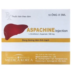 Thuốc tiêm Aspachine Injecsion 500mg Medica Korea điều trị bệnh rối loạn tiền hôn mê gan (10 ống x 5ml)