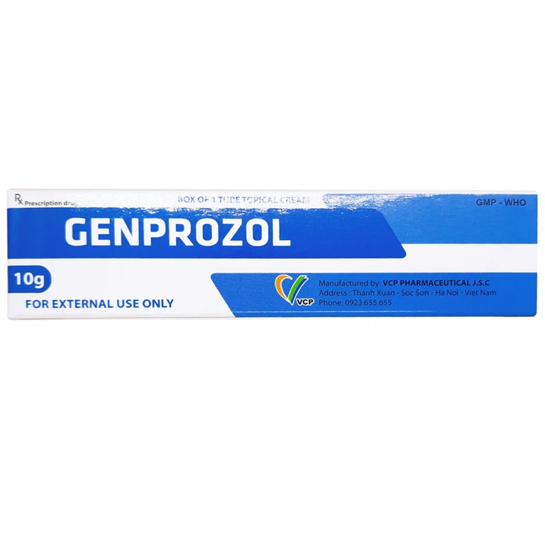 Kem bôi da Genprozol 10g Vcp điều trị các bệnh lý chàm cấp và mạn tính, viêm da tiếp xúc, viêm da dị ứng
