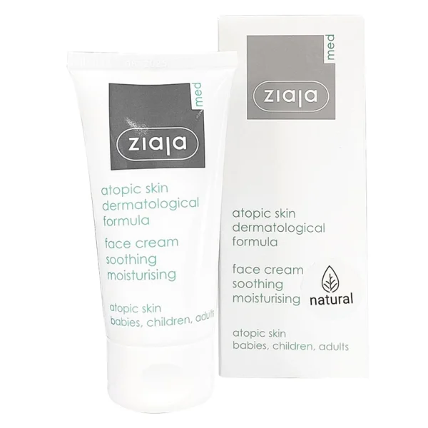 Kem dưỡng da mặt Ziaja Med Atopic Skin Dermatological Formula Face Cream giúp dưỡng ẩm và làm mềm da, giảm khô da (50ml)