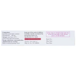 Viên nén Nalgidon-400 Synmedic điều trị thống kinh, nhức đầu, đau răng (3 vỉ x 10 viên)