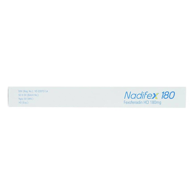Viên nén Nadifex 180 USP giảm viêm mũi dị ứng, hắt hơi, chảy mũi (1 vỉ x 10 viên)