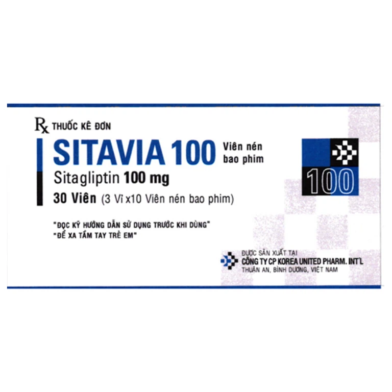 Thuốc Sitavia 100mg United điều trị đái tháo đường típ 2 (3 vỉ x 10 viên)