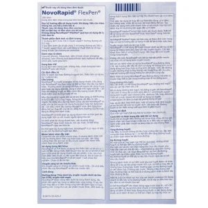 Bút tiêm Novorapid FlexPen 100U/ml Novo Nordisk kiểm soát đường huyết (5 cây x 3ml)