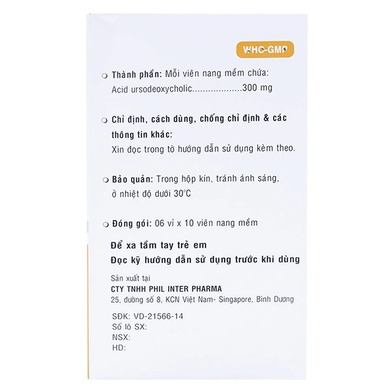 Viên nang mềm Macibin 300mg Phil Inter Pharma làm tan sỏi mật, điều trị xơ gan (6 vỉ X 10 viên)