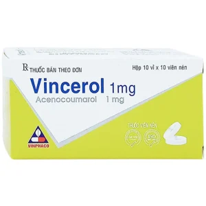 Thuốc Vincerol 1mg Vinphaco dùng trong bệnh tim gây tắc mạch, nhồi máu cơ tim (10 vỉ x 10 viên)