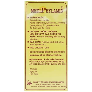 Viên nang cứng MediPhylamin 500mg Mediplantex hỗ trợ tăng sức đề kháng, giảm cơn đau ung thư (10 vỉ x 10 viên)
