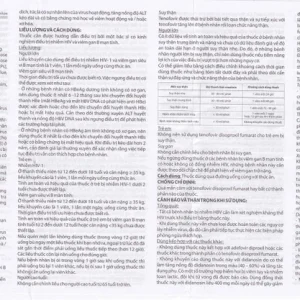 Thuốc Tenofovir-BVP điều trị và dự phòng kháng virus HIV, viêm gan B (3 vỉ x 10 viên)