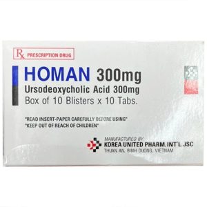 Thuốc Homan 300mg Korea United điều trị xơ gan ứ mật nguyên phát (10 vỉ x 10 viên)
