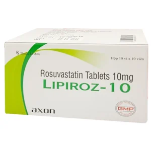 Thuốc Lipiroz-10 Axon điều trị tăng cholesterol máu và phòng ngừa tim mạch (10 vỉ x 10 viên)