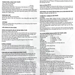 Viên nén Magne-B6 Corbière Sanofi điều trị thiếu magnesi riêng biệt hay kết hợp (5 vỉ x 10 viên)