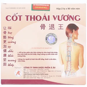 Cốt Thoái Vương Á Âu bổ sung dưỡng chất cho khớp, giảm triệu chứng viêm thoái hóa khớp (2 lọ x 90 viên)