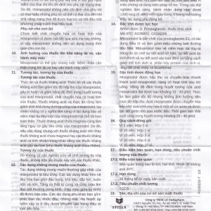 Viên nén Misoprostol Stella 200mcg giảm nguy cơ loét dạ dày (3 vỉ x 10 viên)