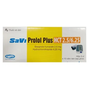Thuốc SaviProlol Plus HCT 2.5/6.25 Savi điều trị tăng huyết áp (3 vỉ x 10 viên)