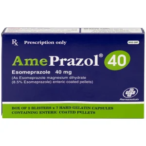 Thuốc AmePrazol 40mg OPV điều trị bệnh trào ngược dạ dày, thực quản (2 vỉ x 7 viên)