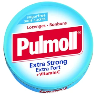 Kẹo Pulmoll Extra Strong Extra Fort + Vitamin C hỗ trợ làm giảm ho, thông cổ mát họng 45G