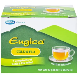 Tinh chất thảo dược Eugica Cold & Flu hỗ trợ giảm các triệu chứng cảm, cảm cúm (10 gói x 4g)