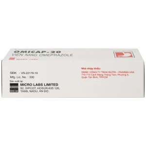 Thuốc Omicap-20 Micro điều trị loét tá tràng và dạ dày, hội chứng Zollinger – Ellison, trào ngược thực quản (10 vỉ x 10 viên)