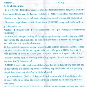 Viên uống 5-MTHF Robinson Pharma bổ sung vitamin, khoáng chất cho nữ mang thai (60 viên)