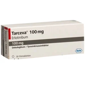Thuốc Tarceva 100mg Roche hỗ trợ điều trị ung thư phổi không phải tế bào nhỏ, ung thư tụy (3 vỉ x 10 viên)