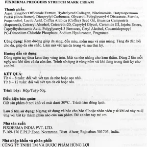 Kem bôi da Fixderma Preggers Stretch Mark Cream dưỡng ẩm, giảm rạn da cho phụ nữ mang thai và sau sinh (60g)
